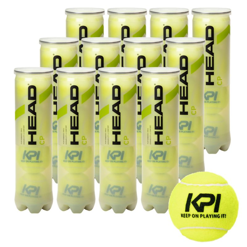 HEAD CP KPI テニスボール（ヘッド・シーピー）「KEEP ON PLAYING IT!」 4球入り1箱(12缶/48球） 577294
