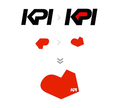 KPIロゴからHEARTシンボルに変更する図